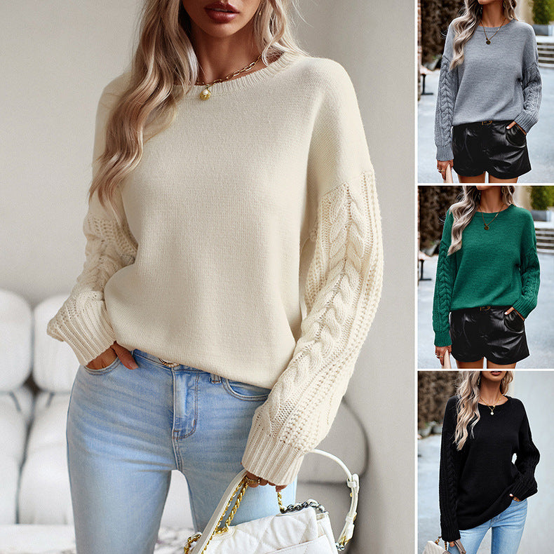 Soft Cozy Women Sweater - Round Neck, Cable Knit Wool 3D Changing Face Moving Picture Frame - Tophatter Daily Deals